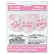 balony z konfetti its a girl rozowe unique 12 6 szt