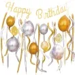 balony zestaw imprezowy happy birthday zloto srebrny partypal zestaw 30 szt