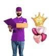 balony zestaw imprezowy z korona zloto rozowy partypal