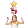 balony zestaw imprezowy z korona zloto rozowy partypal