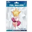 balony zestaw imprezowy z korona zloto rozowy partypal