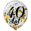 balony zlote konfetti 40 lat transparentne dekoracje polska 12 5 szt