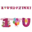baner 1 urodzinki dla dziewczynki rozowy czakos 160 cm