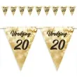 baner flagi 20 urodziny fajerwerki zloto kremowe 3 6 m