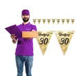 baner flagi 30 urodziny fajerwerki zloto kremowe 3 6 m