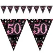 baner flagi 50 urodziny sparkling celebrations pink amscan 400 cm