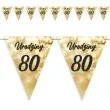 baner flagi 80 urodziny fajerwerki zloto kremowe 3 6 m