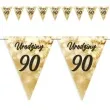 baner flagi 90 urodziny fajerwerki zloto kremowe 3 6 m