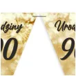 baner flagi 90 urodziny fajerwerki zloto kremowe 3 6 m