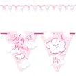 baner flagi baby shower hello world chmurki rozowy jasny folat 600 cm