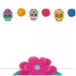 baner flagi dia de los muertos czaszki i kwiaty 3 5 m