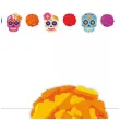baner flagi dia de los muertos czaszki i kwiaty 3 5 m