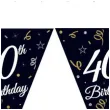 baner flagi happy birthday 40 urodziny b c czarny godan 270 cm