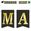 baner flagi matura 2024 czarno zloty diy 2 5 m
