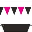 baner flagi party w dwoch kolorach rozowo czarne 3 6 m
