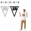 baner flagi urodziny 18 czarno srebrny 3 6 m
