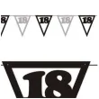 baner flagi urodziny 18 czarno srebrny 3 6 m