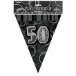 baner flagi urodziny 50 glitz black czarny 3 6 m