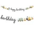 baner happy birthday pojazdy budowlane partydeco 200cm diy