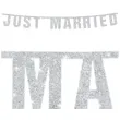 baner just married srebrny partydeco 16 x 170 cm