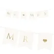 baner mr mrs bialy partydeco 85 cm