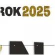 baner nowy rok 2025 z brokatem zloto czarny 220 cm