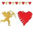 baner serca z amorem czerwono zloty 2 2 m