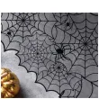 bieznik pajeczyna i pajaki halloween czarny guirca 183x45 cm