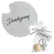 bileciki dziekujemy ornament srebrne 6x3 cm 10 szt