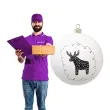 bombka black and white renifer biala 7 5cm arpex
