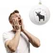 bombka black and white renifer biala 7 5cm arpex