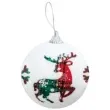 bombka kolorowe reniferki biala partypal 7 cm