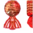 bombki cukierki z brokatem czerwono zlote arpex 9 cm 3 szt