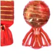 bombki cukierki z brokatem czerwono zlote arpex 9 cm 3 szt