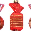 bombki cukierki z brokatem czerwono zlote arpex 9 cm 3 szt