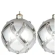 bombki desen z cyrkoniami plastikowe srebrno guirca 6 cm 6 szt