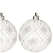bombki swiateczne gwiazdki plastikowe srebrno biale guirca 6 cm 6 szt