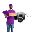 brelok do kluczy aparat foto szary oem