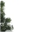 choinka classic mini ozdobiona osniezona srebrna guirca 40 cm