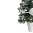 choinka classic mini ozdobiona osniezona srebrna guirca 40 cm