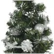 choinka classic mini ozdobiona osniezona srebrna guirca 40 cm