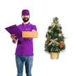 choinka classic mini ozdobiona osniezona zlota guirca 40 cm