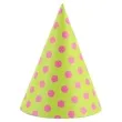 czapeczki kropeczki zolte zielone jabluszko partydeco 16 cm 6 szt