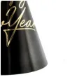 czapeczki papierowe happy new year czarne partydeco 6 szt