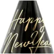 czapeczki papierowe happy new year czarne partydeco 6 szt