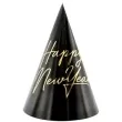 czapeczki papierowe happy new year czarne partydeco 6 szt