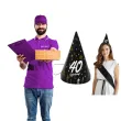 czapeczki urodzinowe 40 urodziny glamour birthday 3 szt