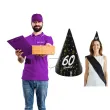 czapeczki urodzinowe 60 urodziny glamour birthday 3 szt