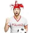 czapka kibica dzwoneczki bialo czerwona godan