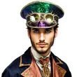 czapka z daszkiem i okularami na karnawal dodatek do stroju steampunk cekiny